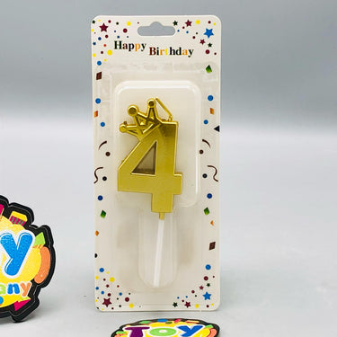Number 4 Crown Designed Birthday Candle